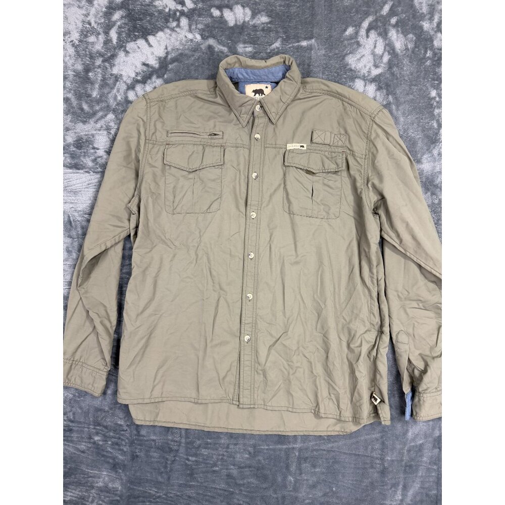 Dakota Grizzly Mens Long Sleeve Button-Down Shirt Khaki XL Lightweight